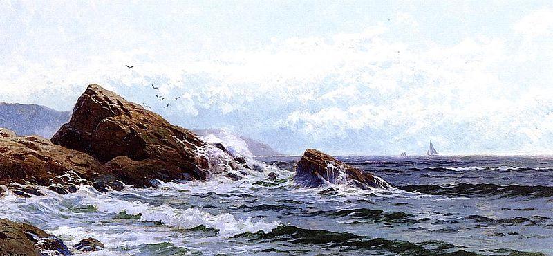 Alfred Thompson Bricher Crashing Waves oil painting image